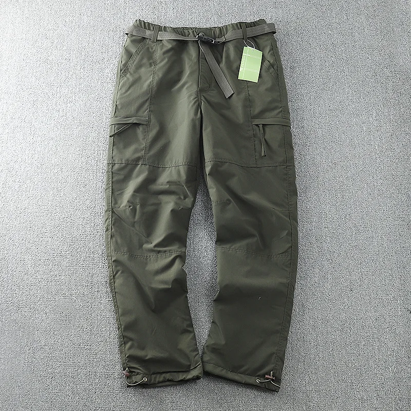Waterproof Windproof Fleece-Lined Outdoor Pants Men's Straight-Leg Casual Trousers With Multiple Pockets For Winter