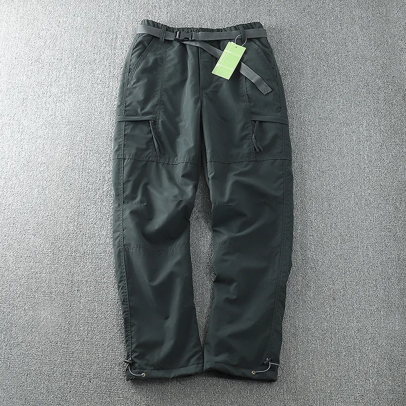 Waterproof Windproof Fleece-Lined Outdoor Pants Men's Straight-Leg Casual Trousers With Multiple Pockets For Winter