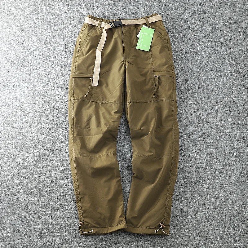 Waterproof Windproof Fleece-Lined Outdoor Pants Men's Straight-Leg Casual Trousers With Multiple Pockets For Winter