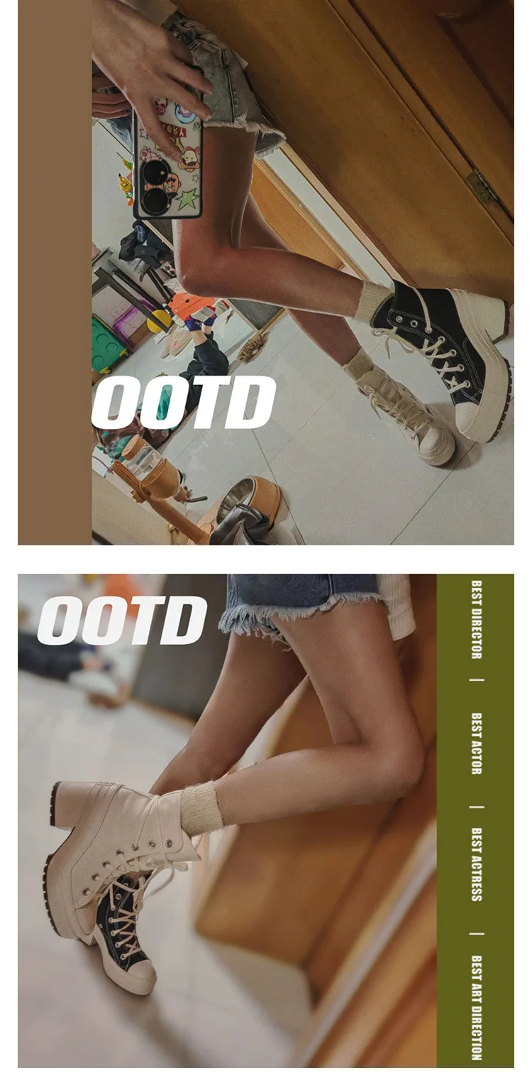 Classic Women Platform Sneakers Canvas Shoes Personalized Luxry Heels Skateboard Lace Up Casual Shoes Fashion Outdoor Sneakers
