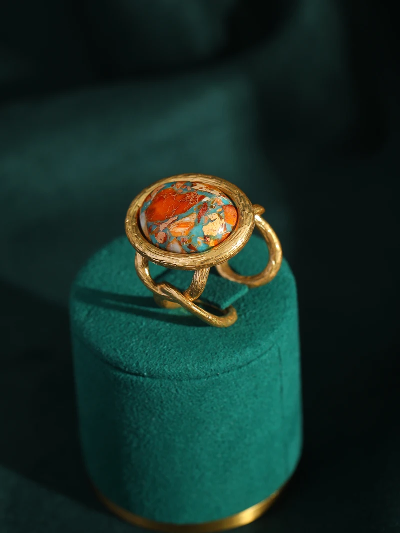 Vintage Jewelry Set Oval Natural Stone Nautical Map Designers Pendants And Necklaces Earrings Antique Gold Color Women Ring 2025