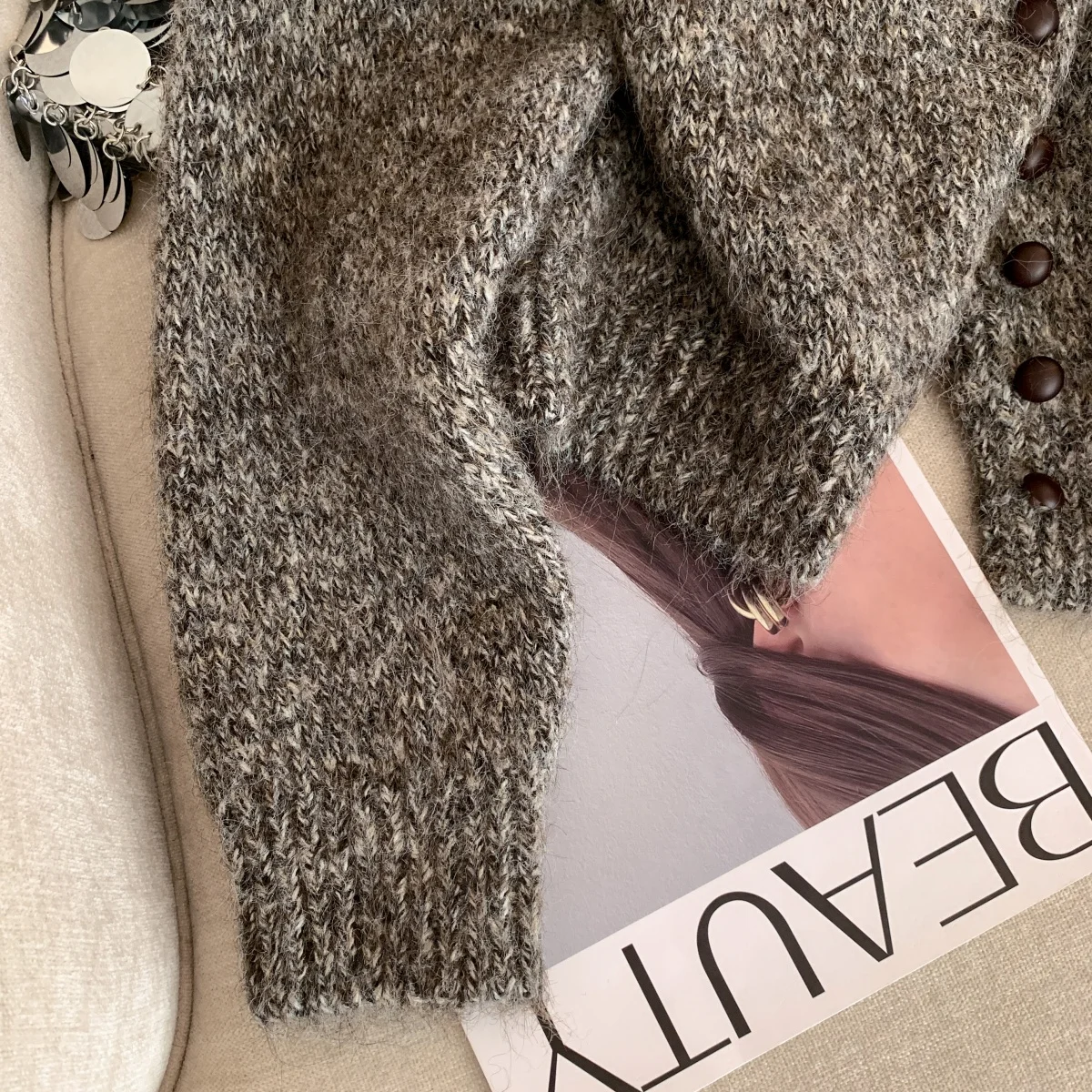 Women's Turtleneck Cardigan Sweater Y2k Vintage 2000s Jumper Knitwear Long Sleeves Korean Soft Cozy Sweater Autumn Winter 2025