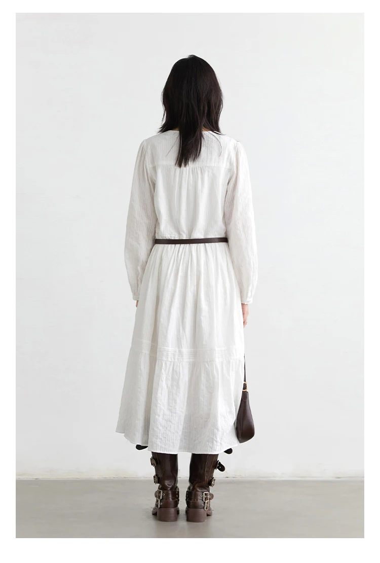 CHIC VEN Women Dress Sets A Line Long Sleeve Solid Loose Casual Female Long Dress with Knitted Vest Spring Autumn 2026