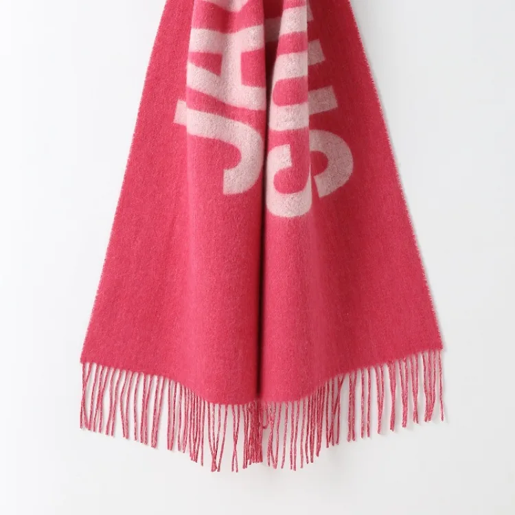 Luxury Brand 100% Wool Warm Scarf For Women Design Winter Men Shawl Wrap Pashmina 2025 Letter Female Bufanda Echarpe Foulard