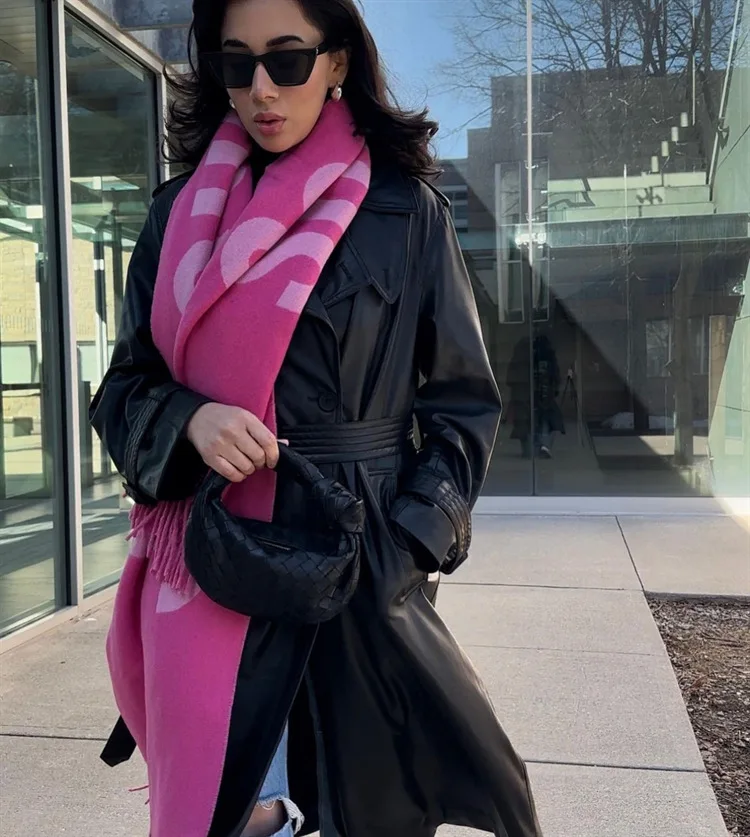 Luxury Brand 100% Wool Warm Scarf For Women Design Winter Men Shawl Wrap Pashmina 2025 Letter Female Bufanda Echarpe Foulard