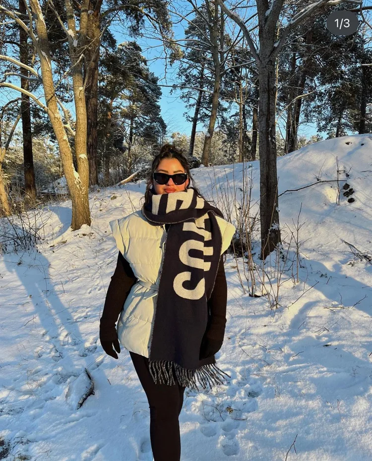 Luxury Brand 100% Wool Warm Scarf For Women Design Winter Men Shawl Wrap Pashmina 2025 Letter Female Bufanda Echarpe Foulard