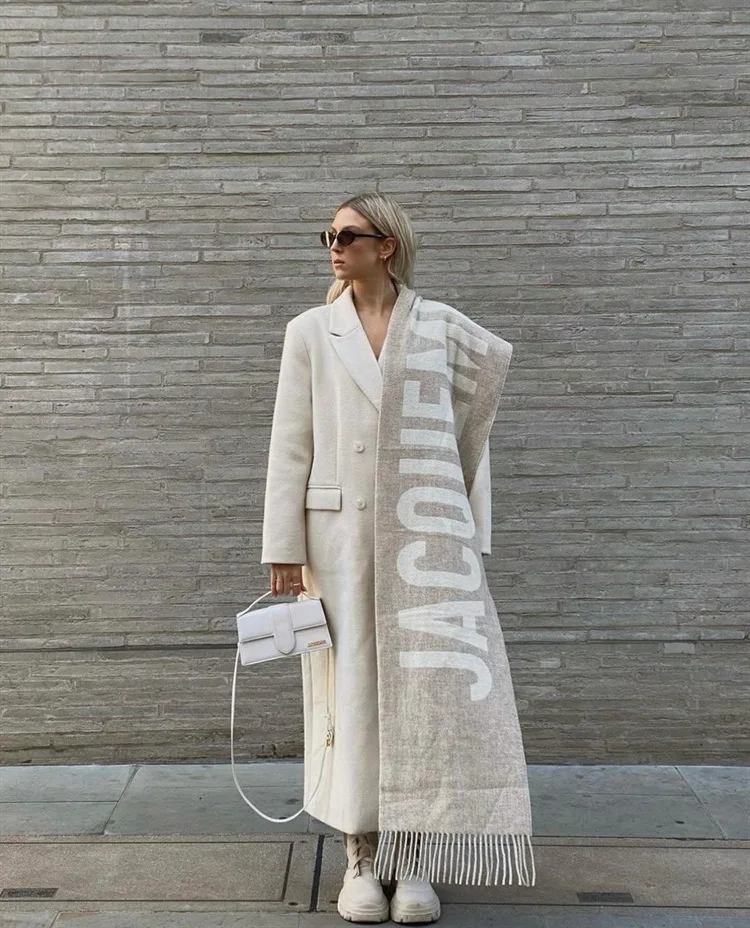 Luxury Brand 100% Wool Warm Scarf For Women Design Winter Men Shawl Wrap Pashmina 2025 Letter Female Bufanda Echarpe Foulard