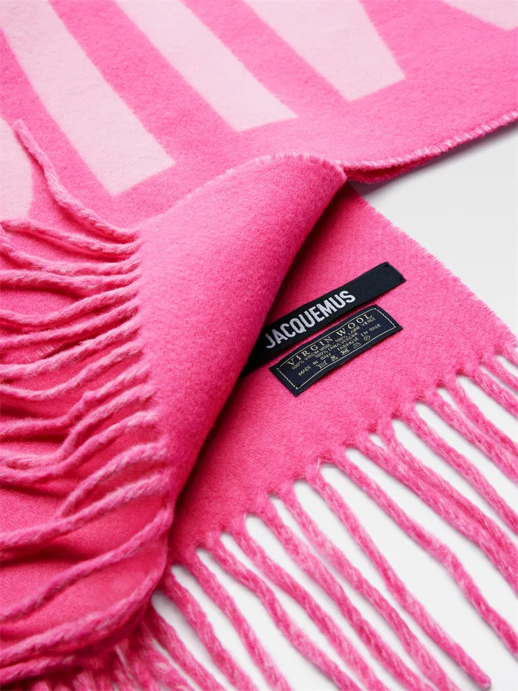 Luxury Brand 100% Wool Warm Scarf For Women Design Winter Men Shawl Wrap Pashmina 2025 Letter Female Bufanda Echarpe Foulard
