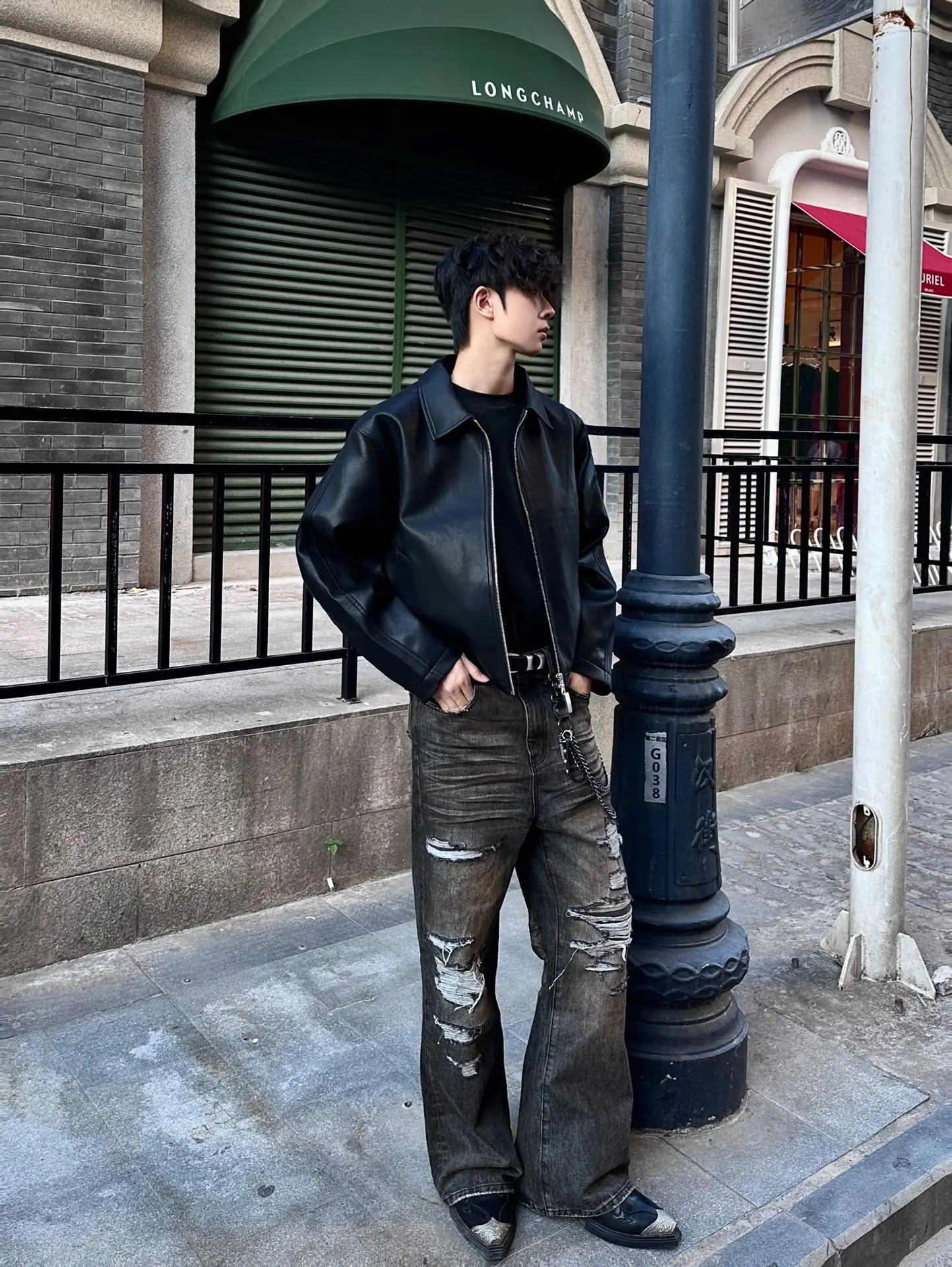 2026 New Men's Spring and Autumn PU Leather Jacket Short Cleanfit Loose Casual Motorcycle Top Warm Artificial Leather Coat