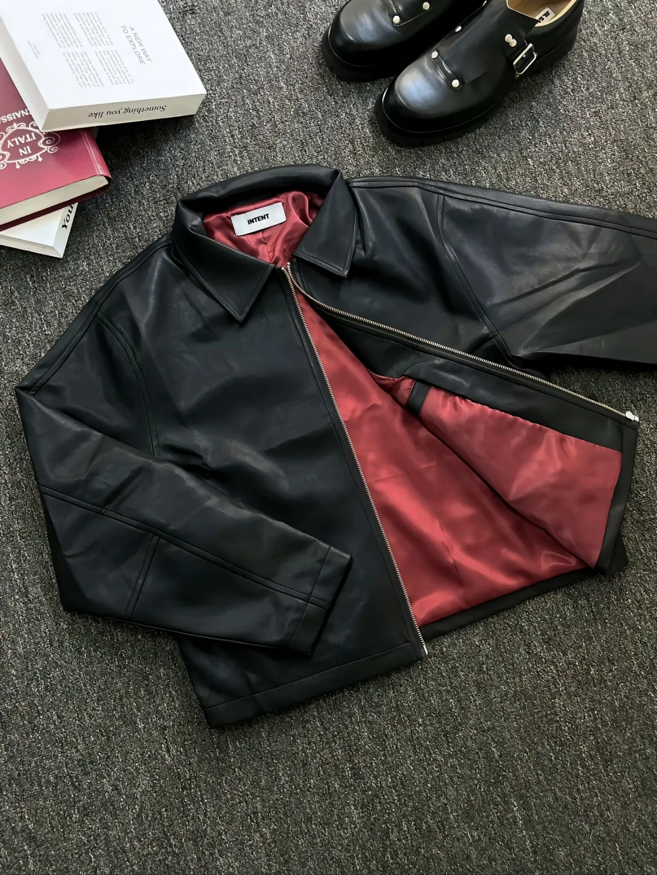 2026 New Men's Spring and Autumn PU Leather Jacket Short Cleanfit Loose Casual Motorcycle Top Warm Artificial Leather Coat