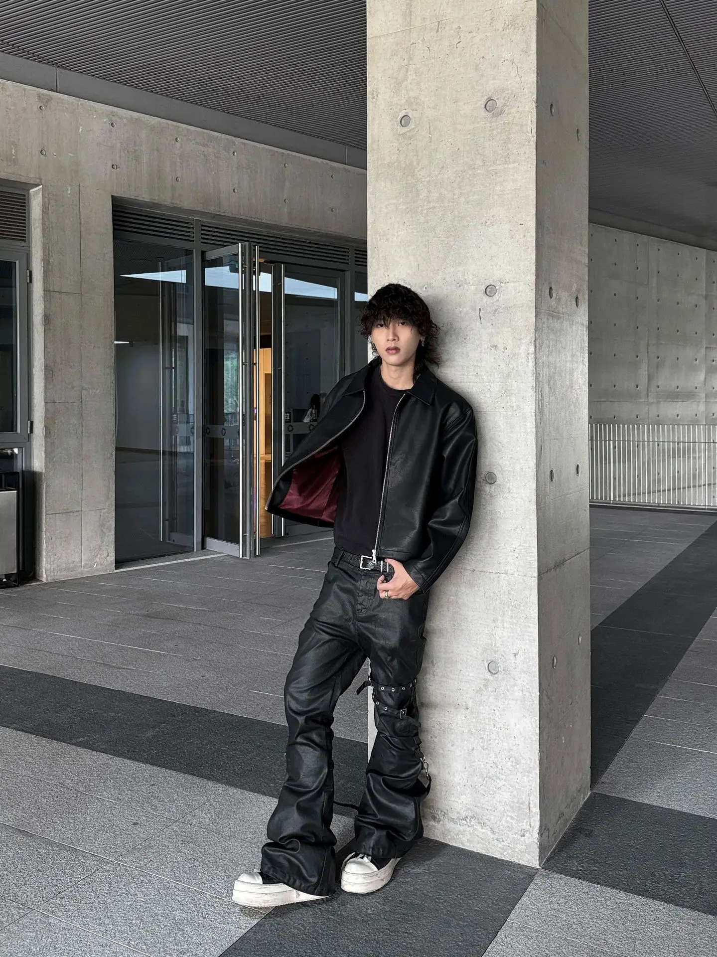 2026 New Men's Spring and Autumn PU Leather Jacket Short Cleanfit Loose Casual Motorcycle Top Warm Artificial Leather Coat