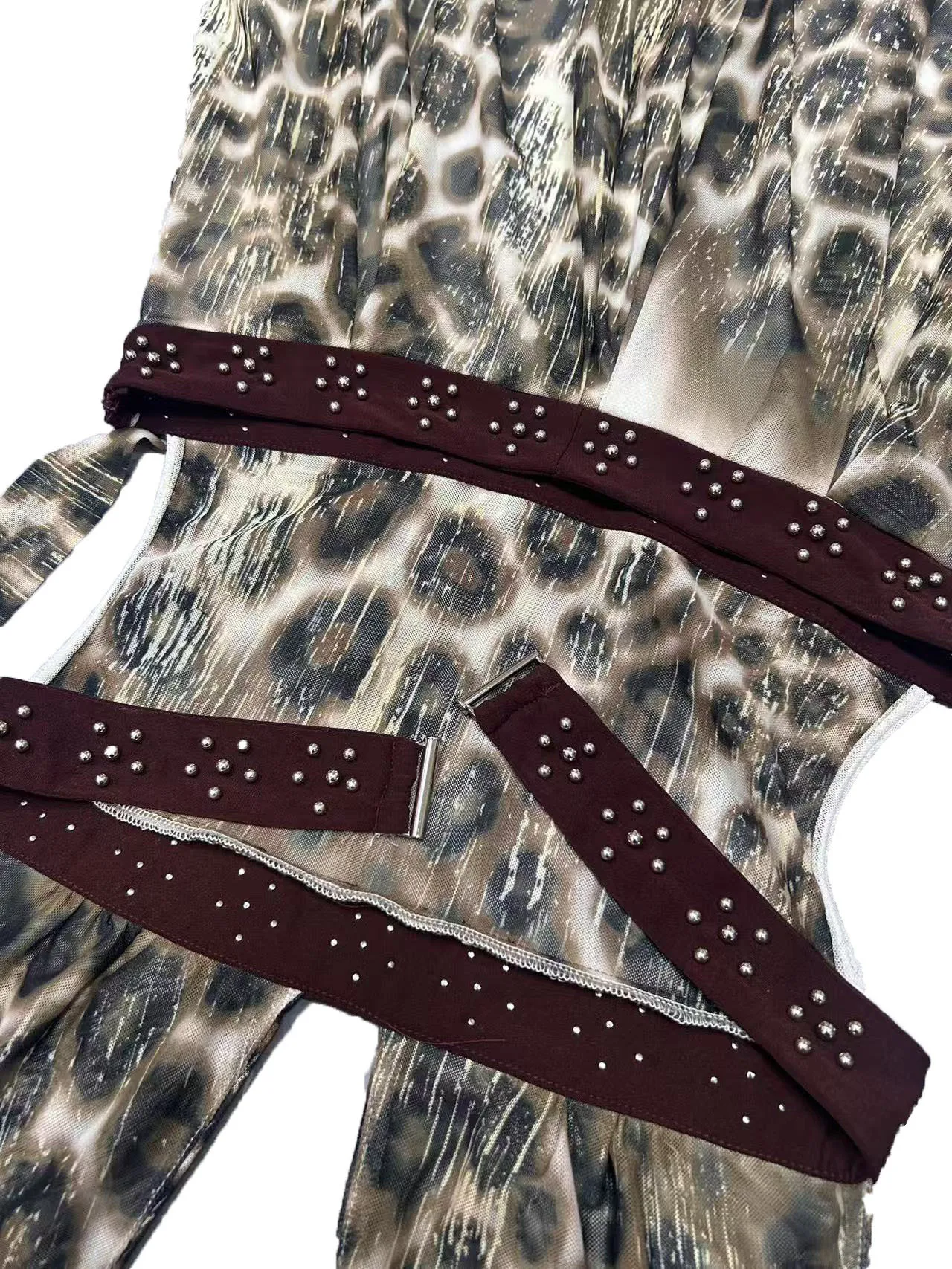 CHNMR Elegant Leopard Print Long Dress Women Halter Backless Maxi Dresses 2026 Summer Nightclub Party Female Vestidos for Beach
