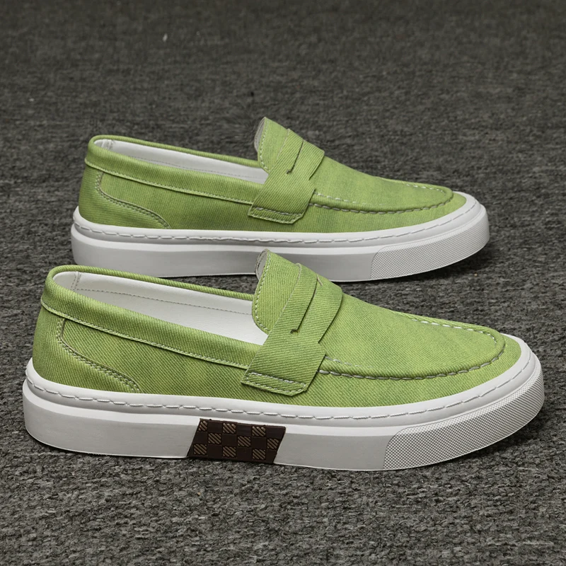 Designer Brand Men's Loafers Green Casual Shoes Men's Lightweight Soft Soled Walking Flat Shoes Brown Luxury Sneakers for Men