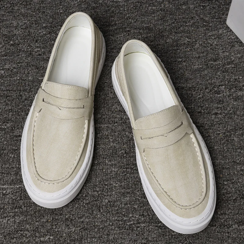 Designer Brand Men's Loafers Green Casual Shoes Men's Lightweight Soft Soled Walking Flat Shoes Brown Luxury Sneakers for Men