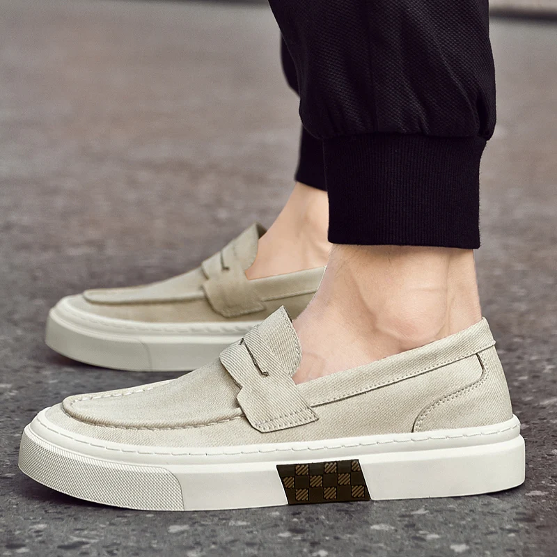 Designer Brand Men's Loafers Green Casual Shoes Men's Lightweight Soft Soled Walking Flat Shoes Brown Luxury Sneakers for Men