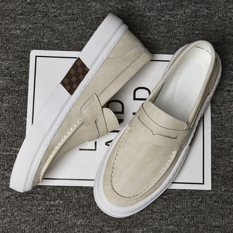 Designer Brand Men's Loafers Green Casual Shoes Men's Lightweight Soft Soled Walking Flat Shoes Brown Luxury Sneakers for Men