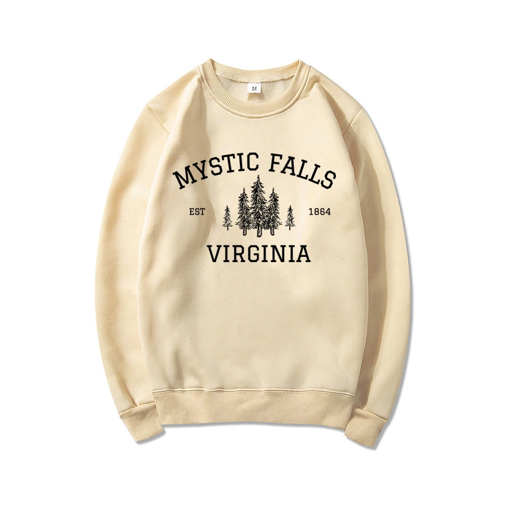 Mystic Falls Virginia Sweatshirt Vampire Fan Sweater Salvatore Brothers Hoodie Unisex Long Sleeve Sweatshirts Casual Pullovers