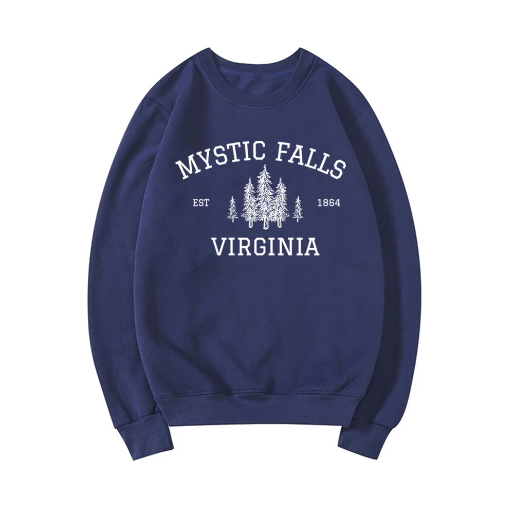 Mystic Falls Virginia Sweatshirt Vampire Fan Sweater Salvatore Brothers Hoodie Unisex Long Sleeve Sweatshirts Casual Pullovers