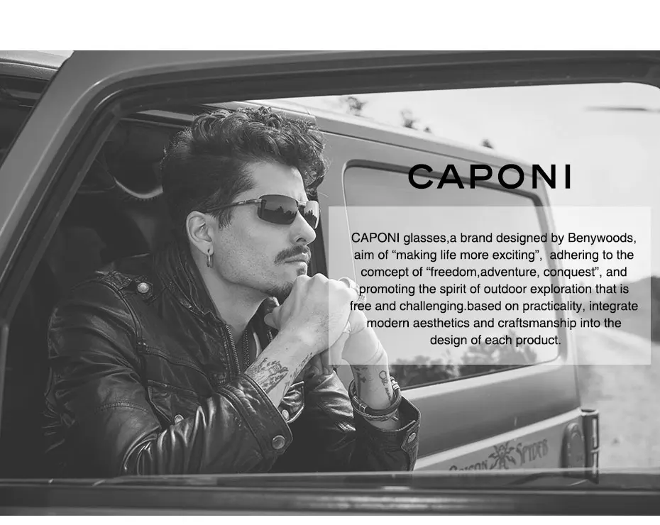 CAPONI Hot Rimless Men's Glasses Frame Luxury Business Pure Titanium Acetate Eyeglasses UV400 Brand Design New Spectacles J23026