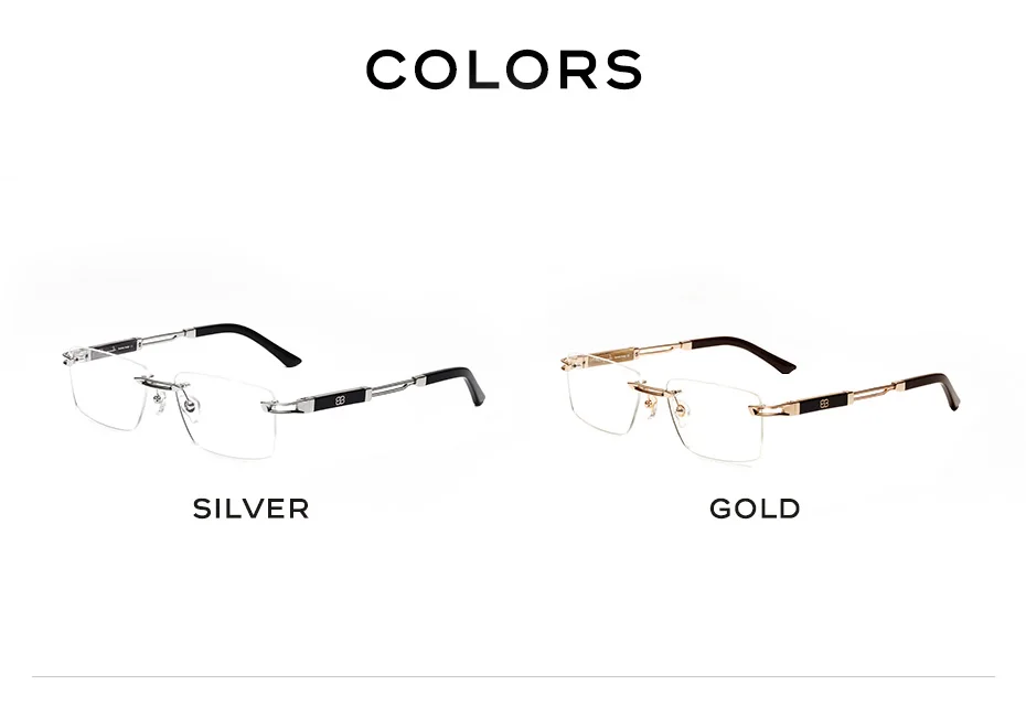 CAPONI Hot Rimless Men's Glasses Frame Luxury Business Pure Titanium Acetate Eyeglasses UV400 Brand Design New Spectacles J23026
