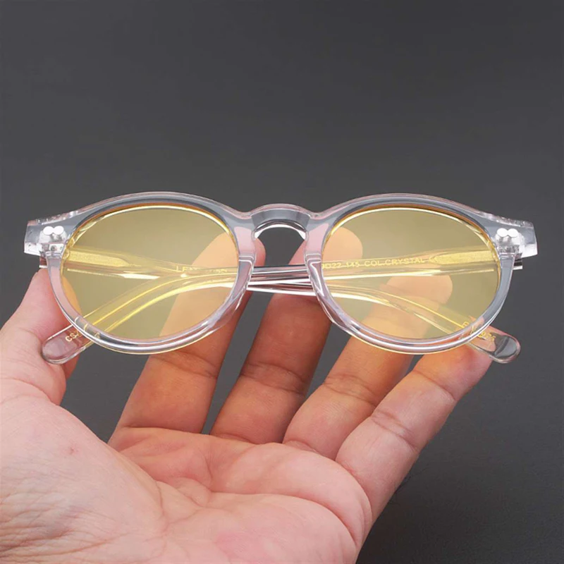 Johnny Depp Polarized Sunglasses Man Lemtosh Sun Glasses Woman Luxury Brand Vintage Acetate Frame Round Night Vision Goggles