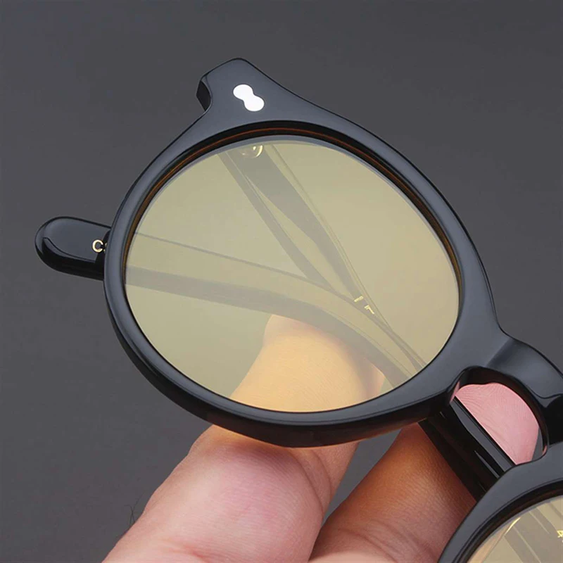 Johnny Depp Polarized Sunglasses Man Lemtosh Sun Glasses Woman Luxury Brand Vintage Acetate Frame Round Night Vision Goggles