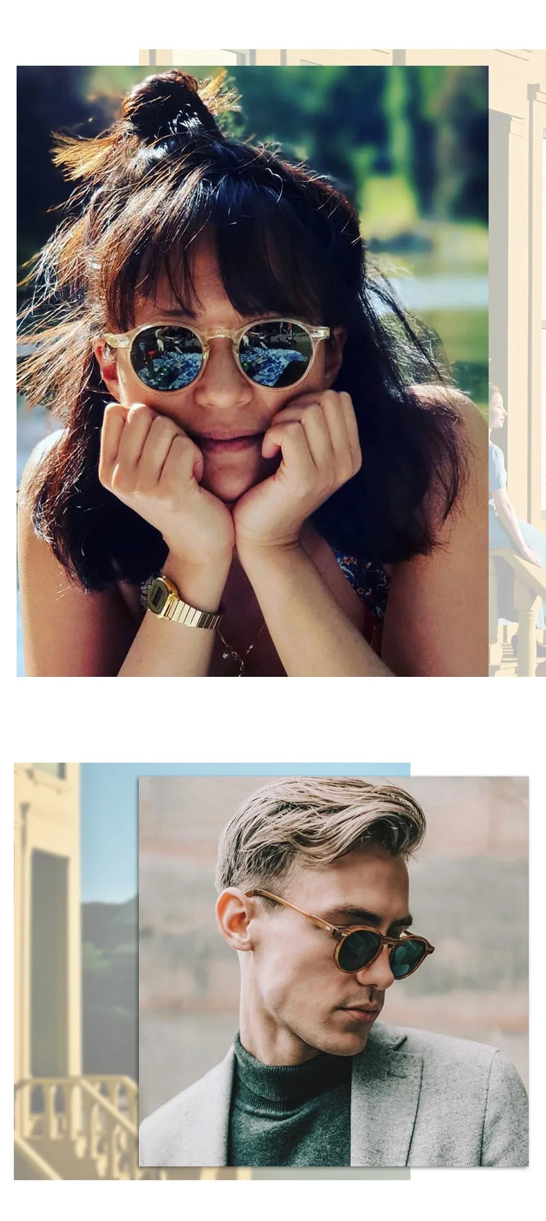 Johnny Depp Polarized Sunglasses Man Lemtosh Sun Glasses Woman Luxury Brand Vintage Acetate Frame Round Night Vision Goggles