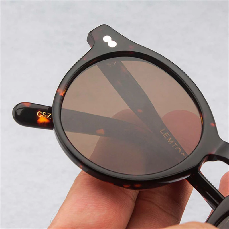 Johnny Depp Polarized Sunglasses Man Lemtosh Sun Glasses Woman Luxury Brand Vintage Acetate Frame Round Night Vision Goggles