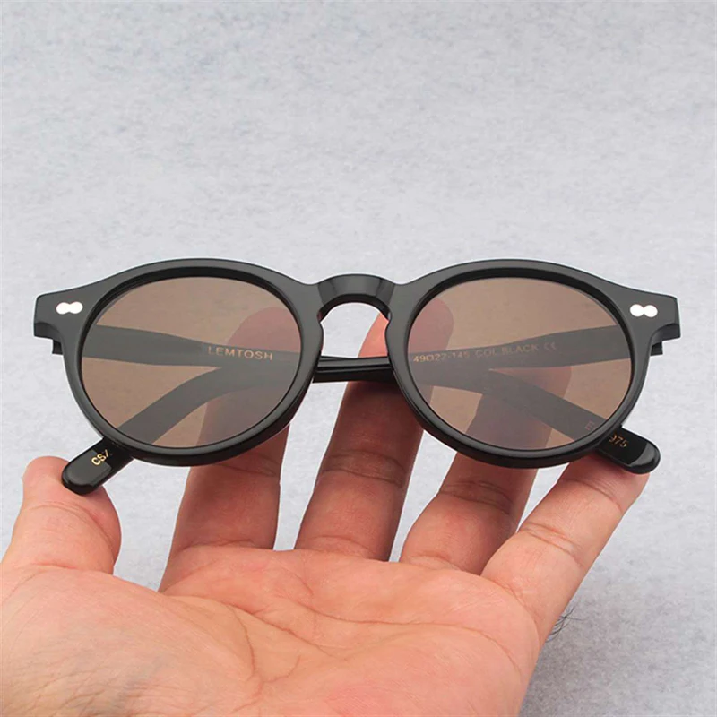 Johnny Depp Polarized Sunglasses Man Lemtosh Sun Glasses Woman Luxury Brand Vintage Acetate Frame Round Night Vision Goggles