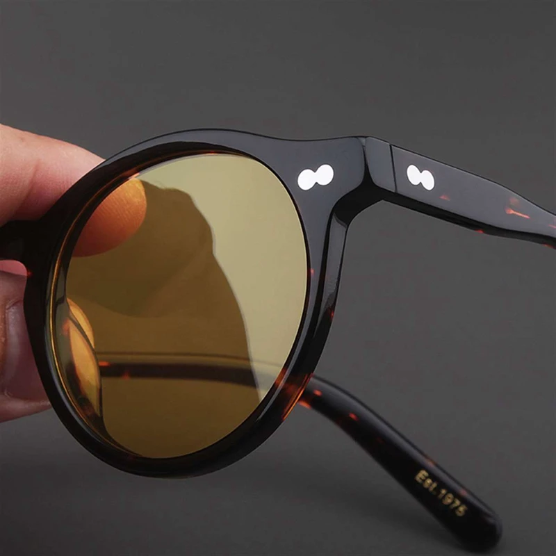 Johnny Depp Polarized Sunglasses Man Lemtosh Sun Glasses Woman Luxury Brand Vintage Acetate Frame Round Night Vision Goggles