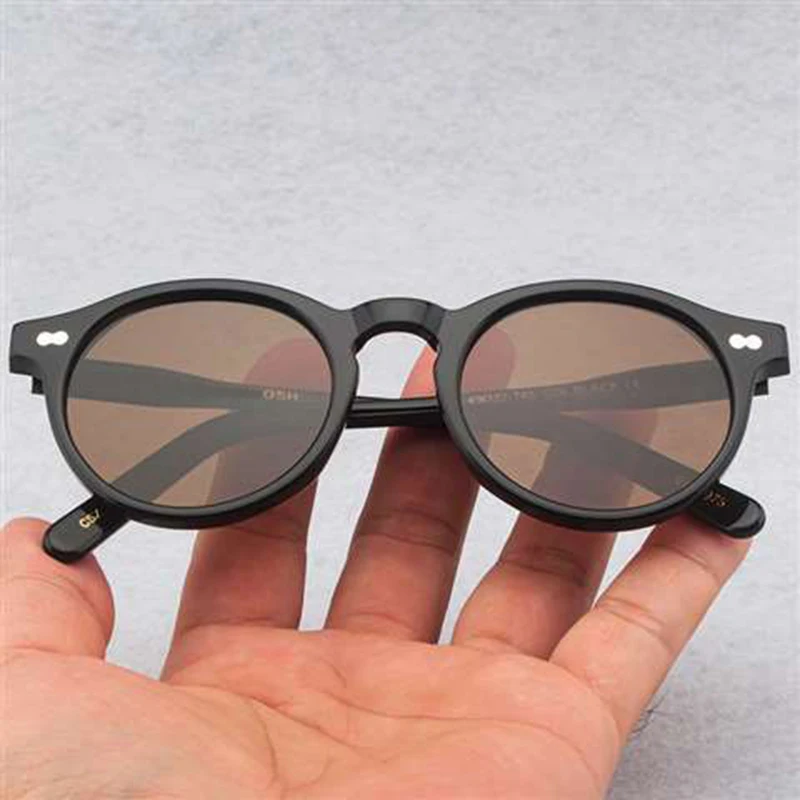 Johnny Depp Polarized Sunglasses Man Lemtosh Sun Glasses Woman Luxury Brand Vintage Acetate Frame Round Night Vision Goggles