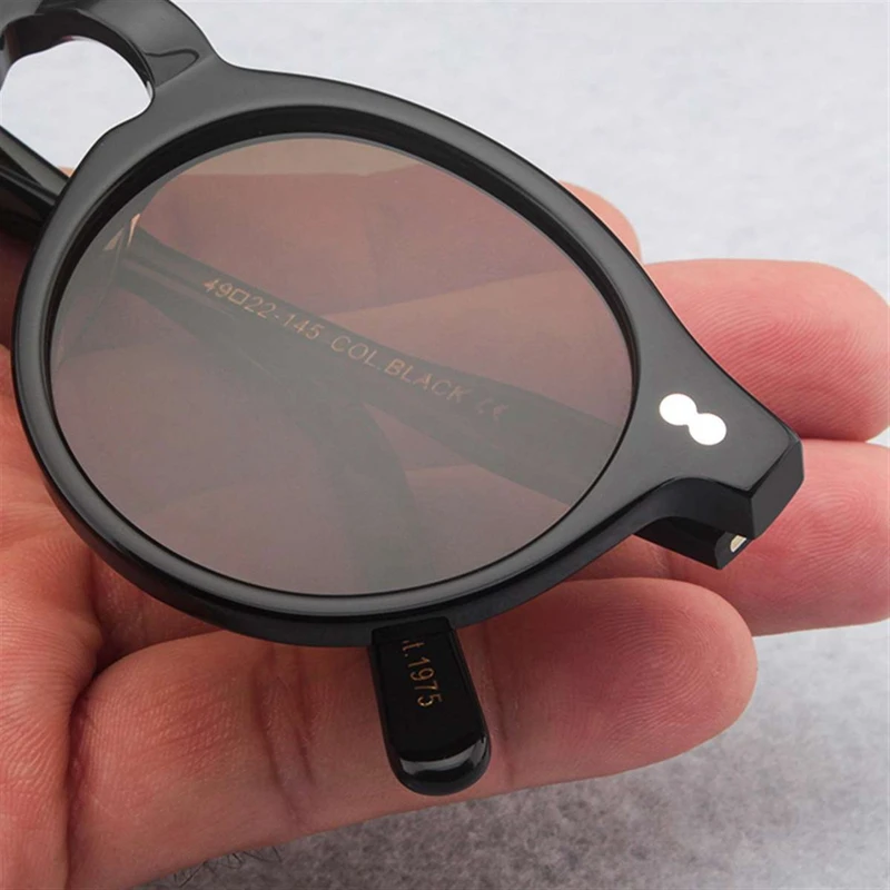 Johnny Depp Polarized Sunglasses Man Lemtosh Sun Glasses Woman Luxury Brand Vintage Acetate Frame Round Night Vision Goggles