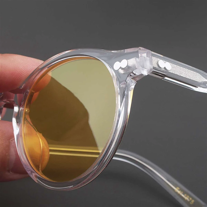 Johnny Depp Polarized Sunglasses Man Lemtosh Sun Glasses Woman Luxury Brand Vintage Acetate Frame Round Night Vision Goggles