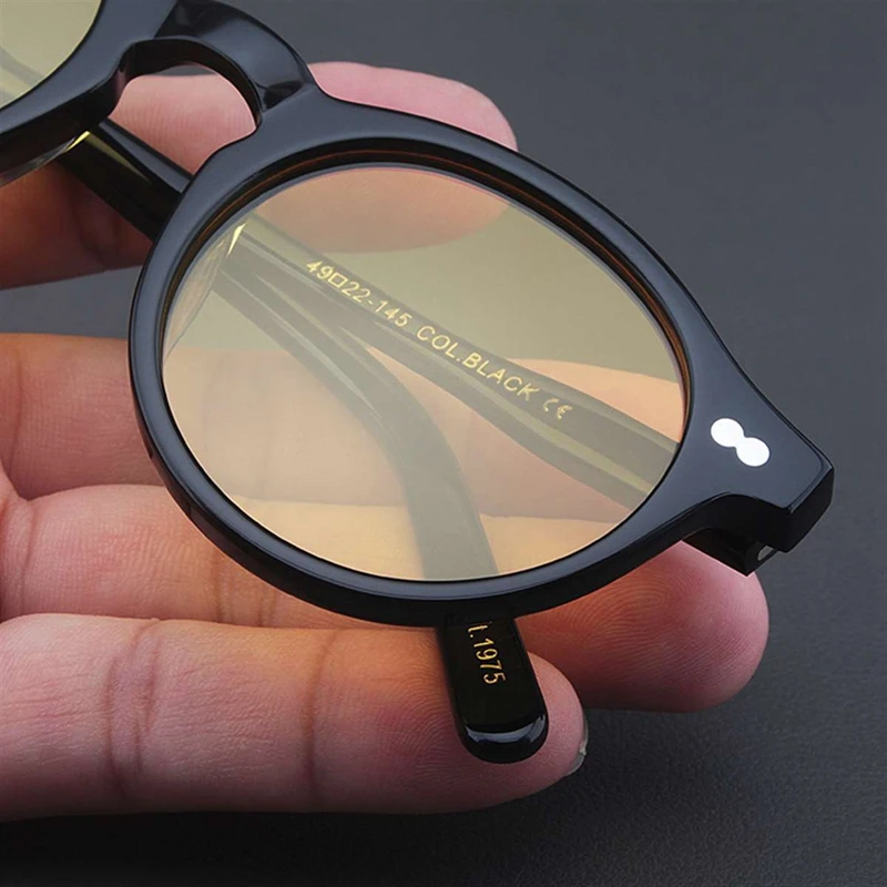 Johnny Depp Polarized Sunglasses Man Lemtosh Sun Glasses Woman Luxury Brand Vintage Acetate Frame Round Night Vision Goggles
