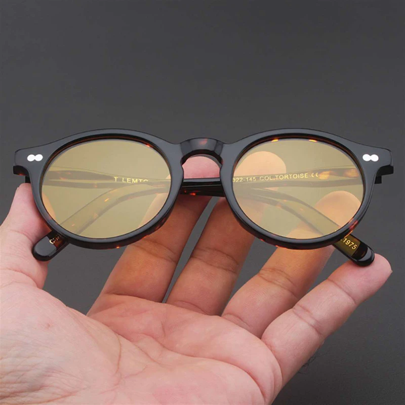 Johnny Depp Polarized Sunglasses Man Lemtosh Sun Glasses Woman Luxury Brand Vintage Acetate Frame Round Night Vision Goggles