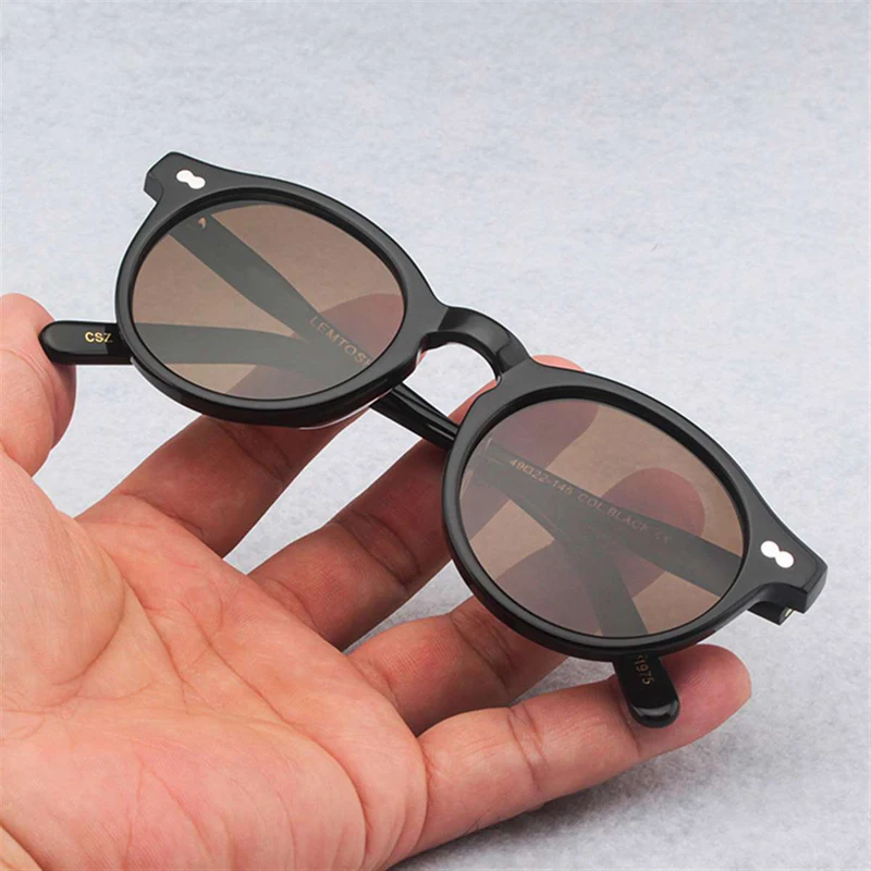Johnny Depp Polarized Sunglasses Man Lemtosh Sun Glasses Woman Luxury Brand Vintage Acetate Frame Round Night Vision Goggles