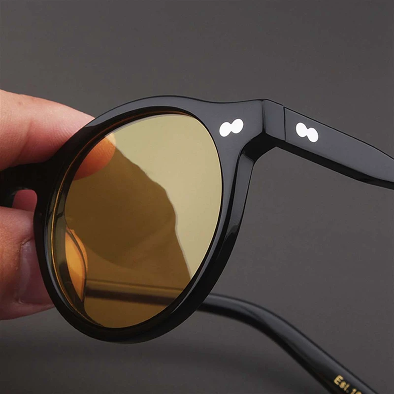 Johnny Depp Polarized Sunglasses Man Lemtosh Sun Glasses Woman Luxury Brand Vintage Acetate Frame Round Night Vision Goggles