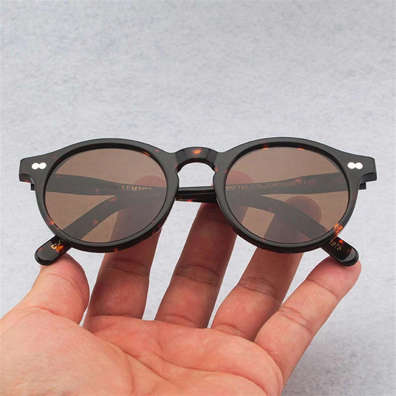 Johnny Depp Polarized Sunglasses Man Lemtosh Sun Glasses Woman Luxury Brand Vintage Acetate Frame Round Night Vision Goggles