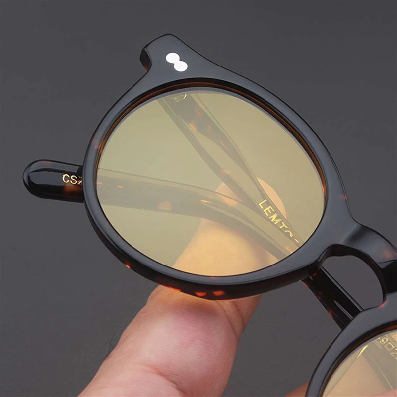Johnny Depp Polarized Sunglasses Man Lemtosh Sun Glasses Woman Luxury Brand Vintage Acetate Frame Round Night Vision Goggles