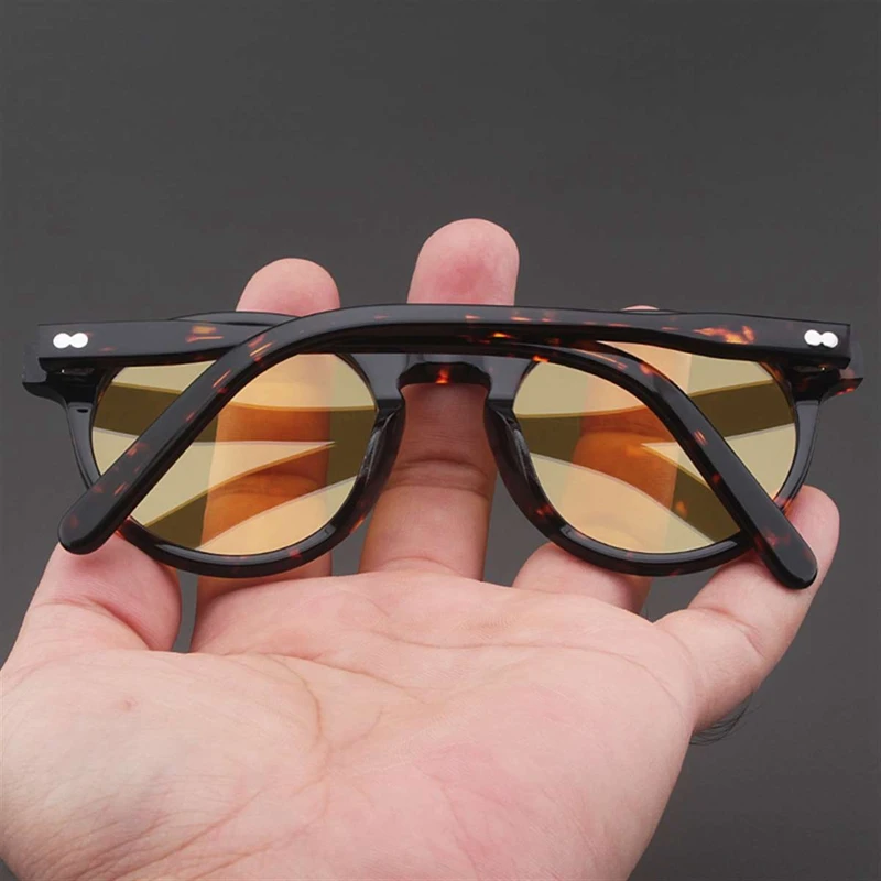 Johnny Depp Polarized Sunglasses Man Lemtosh Sun Glasses Woman Luxury Brand Vintage Acetate Frame Round Night Vision Goggles