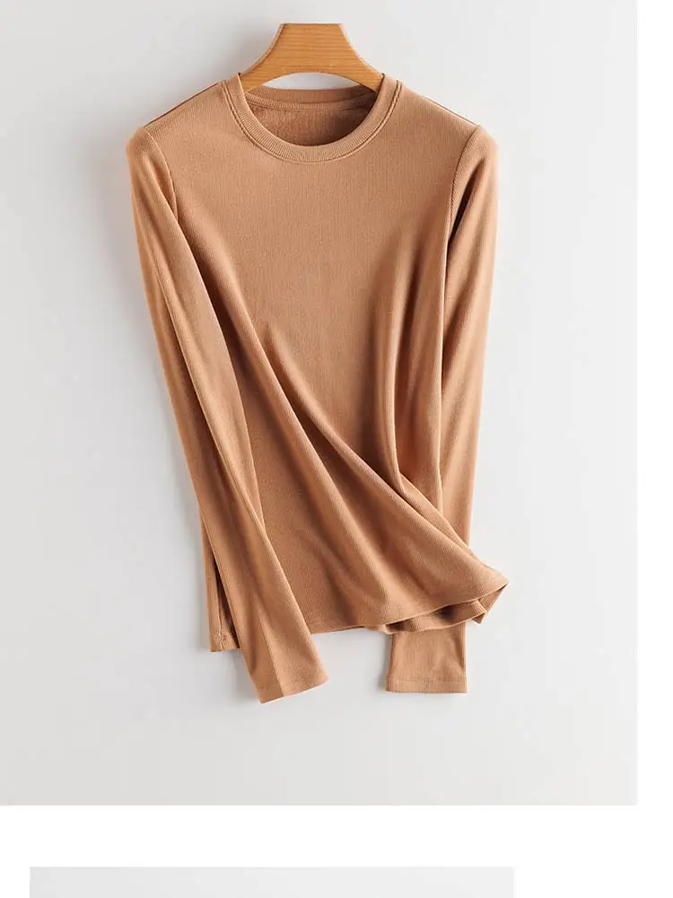 SuyaDream Women Bottoming T Shirt Real Silk Blend Long Sleeves Solid Basic Shirt 2024 Autumn Winter Turtleneck Top