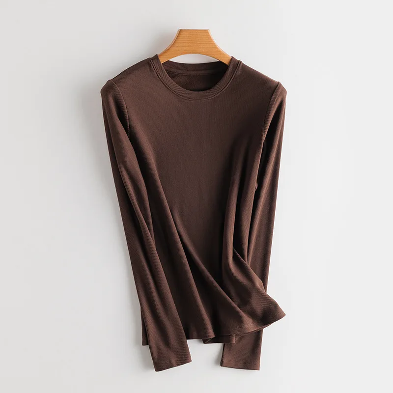 SuyaDream Women Bottoming T Shirt Real Silk Blend Long Sleeves Solid Basic Shirt 2024 Autumn Winter Turtleneck Top