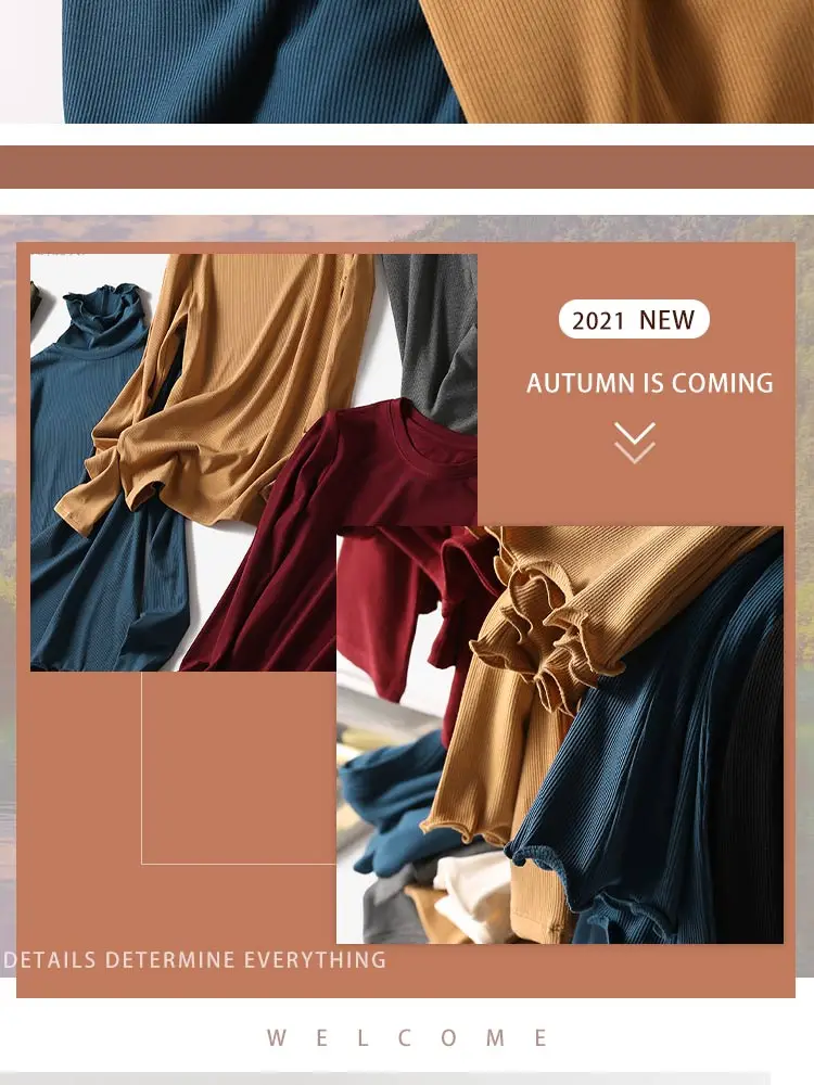 SuyaDream Women Bottoming T Shirt Real Silk Blend Long Sleeves Solid Basic Shirt 2024 Autumn Winter Turtleneck Top