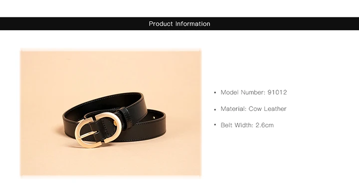 BEAUTODAY Belt Women Genuine Cow Leather Metal Oval Buckle Retro Simple Solid Ladies Jeans Dress Waistband Handmade 91012
