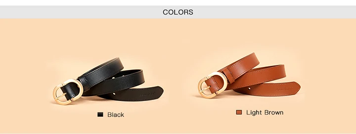 BEAUTODAY Belt Women Genuine Cow Leather Metal Oval Buckle Retro Simple Solid Ladies Jeans Dress Waistband Handmade 91012