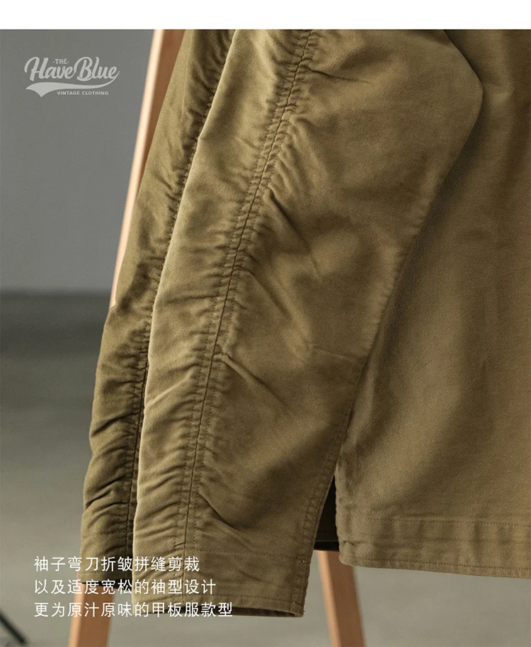 0602# Spring and Autumn New American Retro Thickened Casual Deck Jacket Men's Fashion 100% Cotton Washed Old Loose Cargo Coat