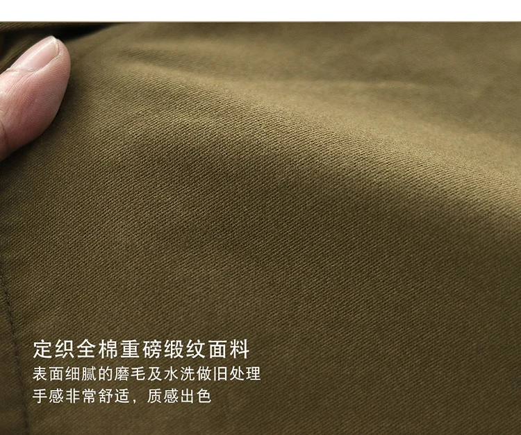 0602# Spring and Autumn New American Retro Thickened Casual Deck Jacket Men's Fashion 100% Cotton Washed Old Loose Cargo Coat
