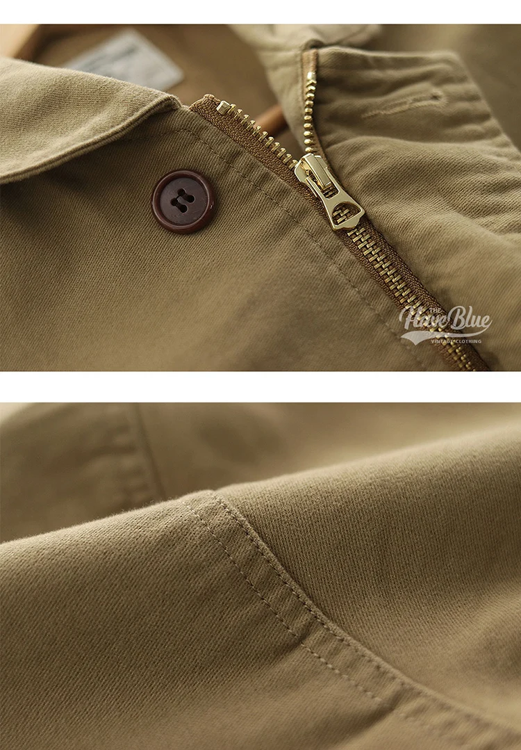 0602# Spring and Autumn New American Retro Thickened Casual Deck Jacket Men's Fashion 100% Cotton Washed Old Loose Cargo Coat