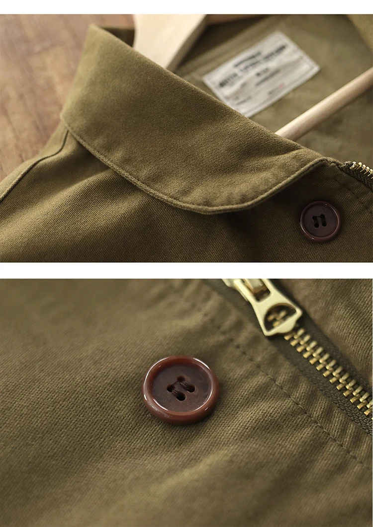 0602# Spring and Autumn New American Retro Thickened Casual Deck Jacket Men's Fashion 100% Cotton Washed Old Loose Cargo Coat