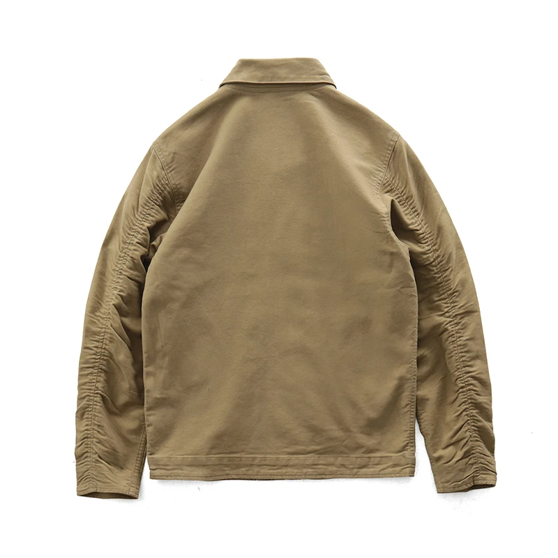 0602# Spring and Autumn New American Retro Thickened Casual Deck Jacket Men's Fashion 100% Cotton Washed Old Loose Cargo Coat